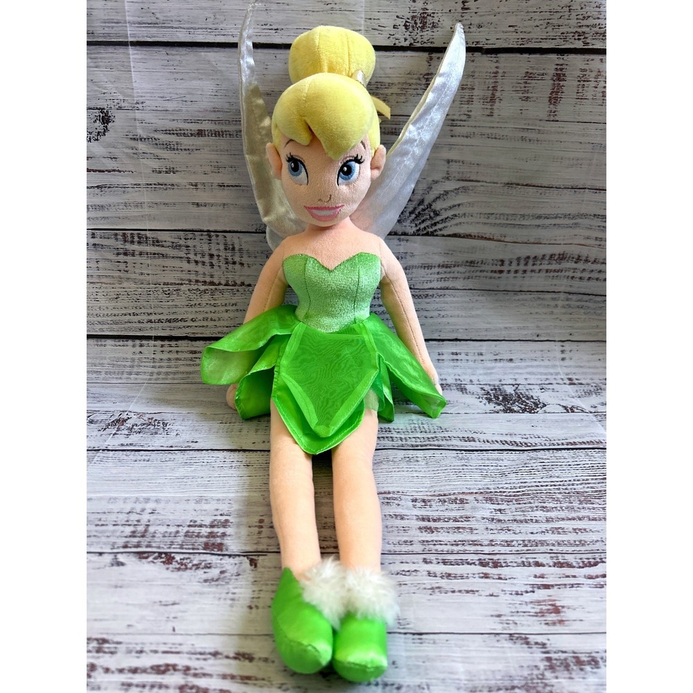 Disney Store Tinker Bell Plush Fairy with Shimmer Wings and Green Dress 22in